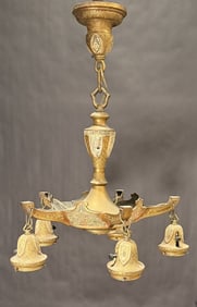 5 Light Painted Metal Chandelier
