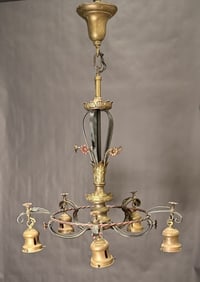 5 Light Painted Metal Chandelier
