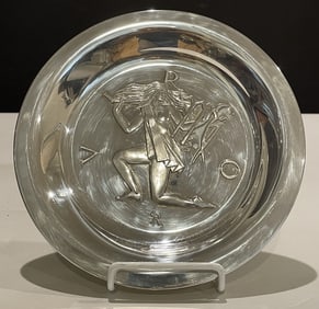 Art Deco Silverplate Figural Dish "Virgo"