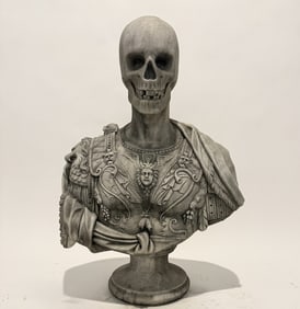 Memento Mori Roman Soldier Marble Bust