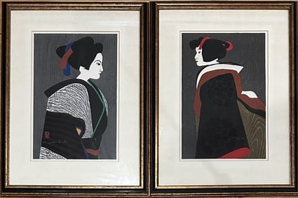 Kiyoshi Saito, Two Woodblock Prints