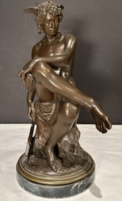 Bronze Seated Mercury By Montagne