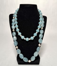 Collection Of 2 Pearl And Semi-Precious Necklaces
