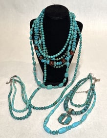 Collection Of 10 Turquoise Necklaces