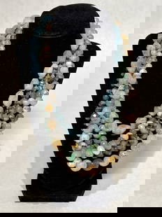 Collection of 5 Stone Necklaces: Stone beaded necklaces with sterling Silver clasps. Marked 925. Length approx. 15.5", 16.5", 18.5", 19" and 19.5". Beads dia. approx. 2.3-15.5mm.STERLING ASSOCIATES STRIVES TO PROVIDE ACCURATE,