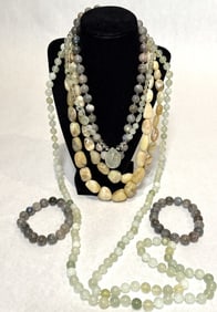 Collection Of 6 Stone Necklaces And Bracelets