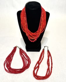 Collection Of 5 Coral Necklaces