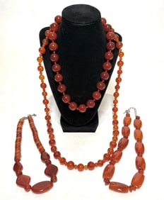 Collection Of 4 Carnelian Necklaces