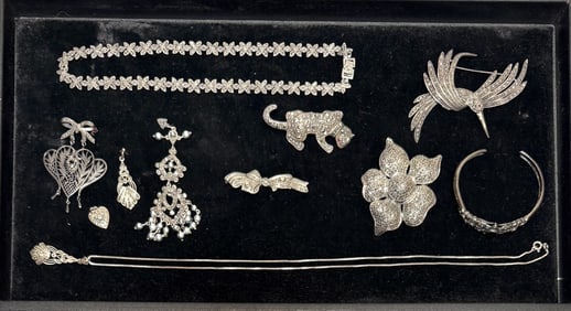 Collection Of 11 Pcs. Sterling Silver jewelry