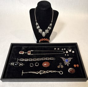 Collection Of 17 Pcs. Sterling Silver Jewelry