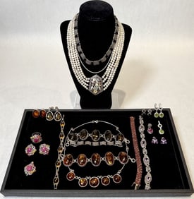 Collection Of 22 Pcs. Sterling Silver Jewelry