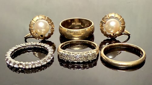Collection of 14K And !8K Rings And Earrings