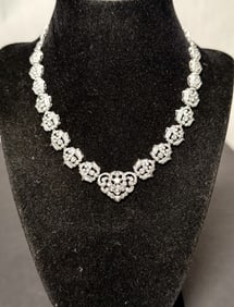 6.78 Carat Diamond And 18K White Gold Necklace