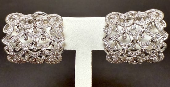 18K Gold And Diamond Earrings