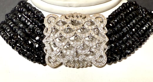 18K Gold And Diamond Choker Necklace