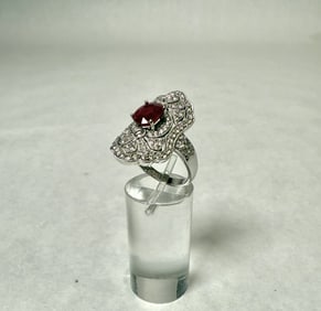 14K Gold Diamond And Ruby Ring