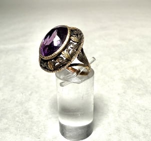 Amethyst And 18K Gold Ring
