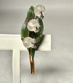 18K Gold, Diamond Jade And Rock Crystal