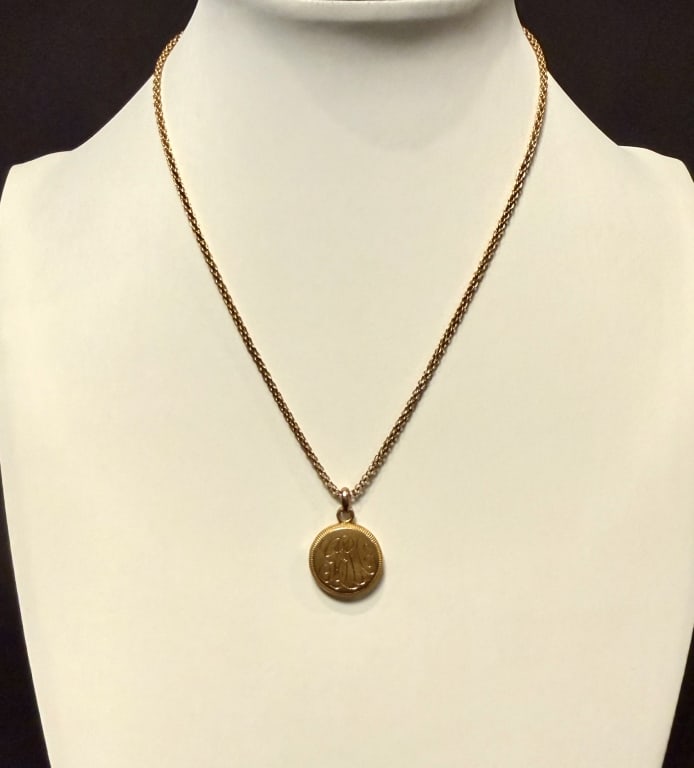 14K Gold Locket On 14K Chain (1 of 5)