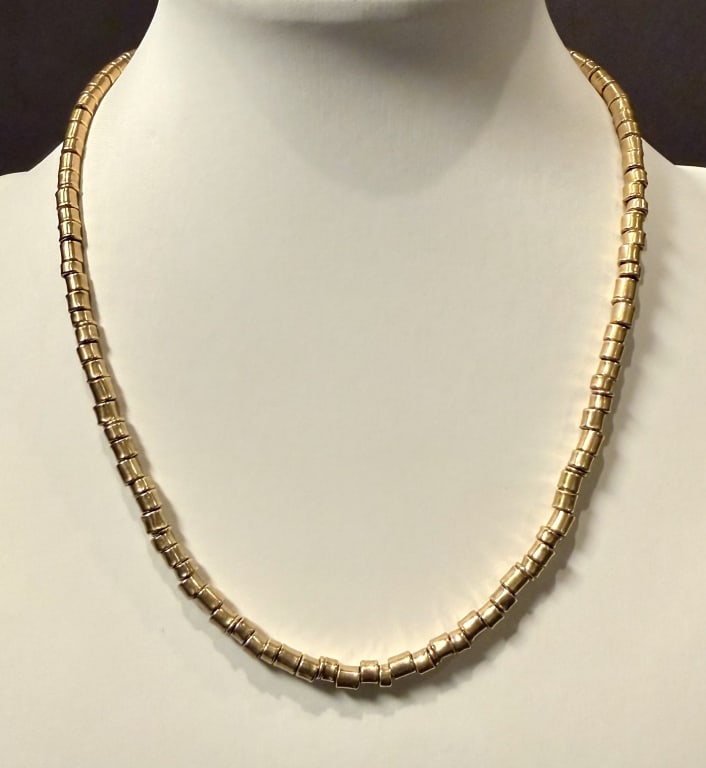 18k Gold Tube Bead Necklace By Sampaoli (1 of 5)