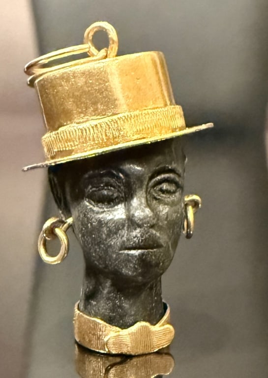 18K Gold Blackamoor Carved Pendant: Approx. dimensions 1" x 5/8". Marked 18K. Approx. gross weight 5.5 grams. STERLING ASSOCIATES STRIVES TO PROVIDEACCURATE, OBJECTIVE, & FAIR INFORMATION ON ALL LOTS. WE WILL BE HAPPY TO ANSWER ANY QUES