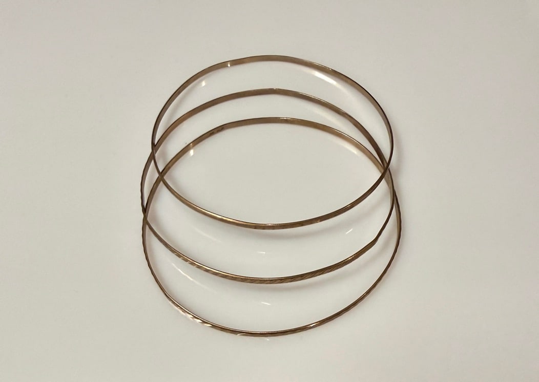 8K Gold Group Of Bangle Bracelets (3) (1 of 3)