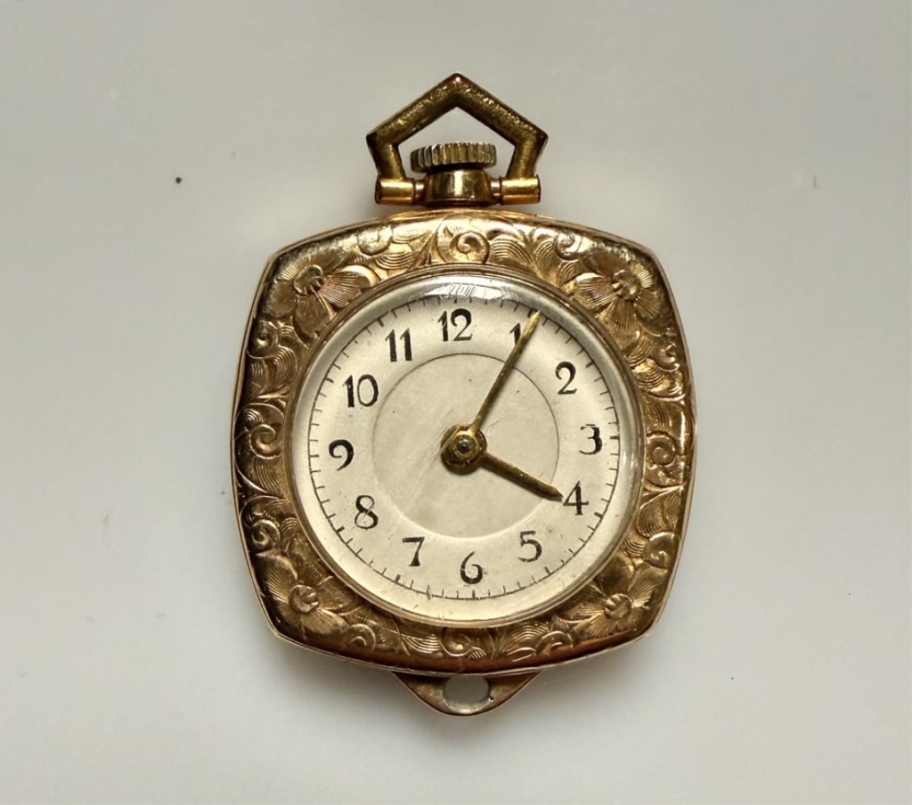14K Gold Paul Breton Swiss Ladies Pendant Watch (1 of 4)