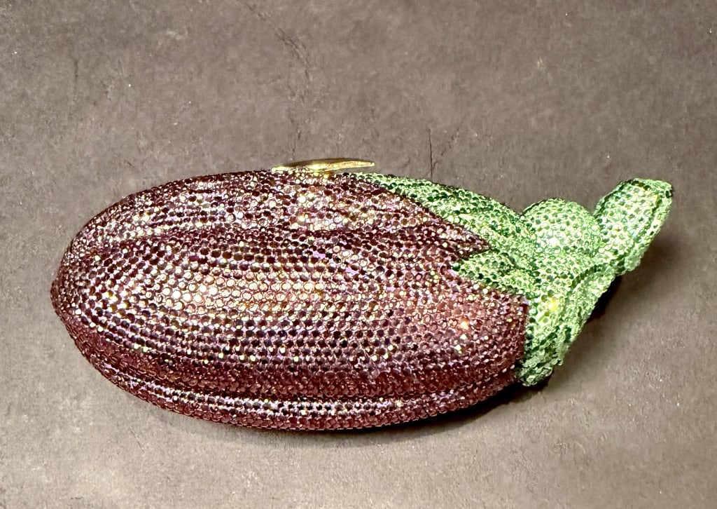Judith Leiber Crystal eggplant Minaudiere (1 of 6)