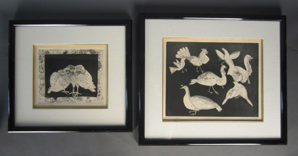 Benjamin Levy, American (1940- ): Benjamin Levy, American (1940- ) Both etchings are signed and numbered: 41/50 & 44/50 Image Size: Height: 8", Width: 9 1/2", Image Size: Height: 11", Width: 13 3/4"