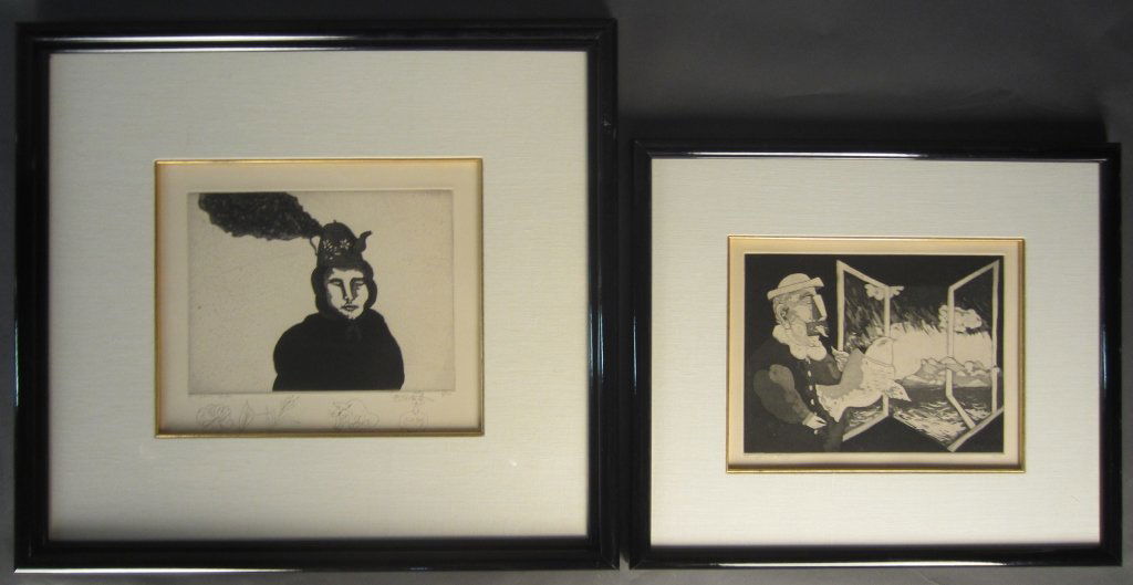 Benjamin Levy, American (1940- ): Benjamin Levy, American (1940- ) Both etchings are signed and numbered: 5/100 Image Size: Height: 9", Width: 11 1/2" Image Size: Height: 8 3/4", Width: 11 1/2"