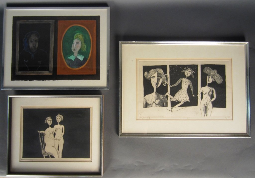 Benjamin Levy, American (1940- ): Benjamin Levy, American (1940- ) All 3 etchings are in silver frames. 1 image is signed and marked: A.P., 2nd image is signed and dated: '70. 3rd image is signed and numbered: 6/100