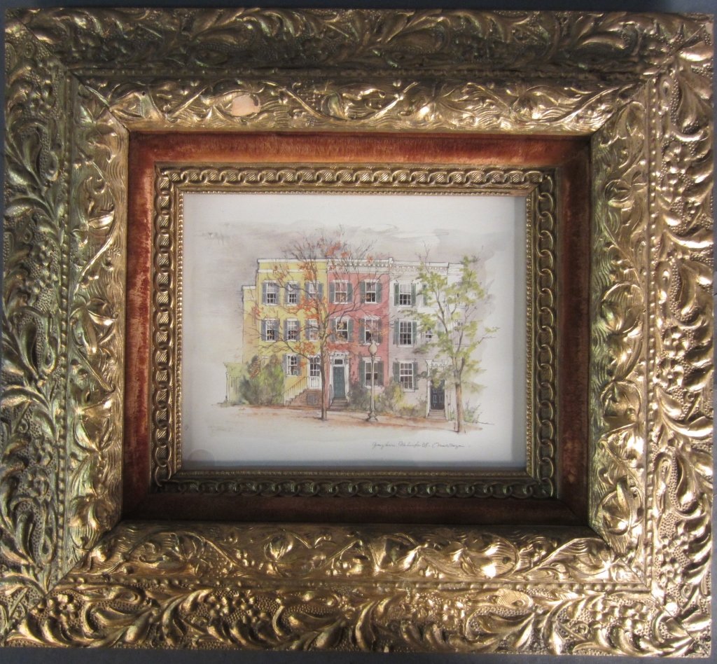 Mads Gerhard Stage, Danish (1922-2004): From the Estate of John McDonald Mads Gerhard Stage, Danish (1922-2004) Lithograph of Georgetown, Washington DC by Danish Artist: M. Stage Image Size: Height:: 7 1/2", Width: 9 1/2"