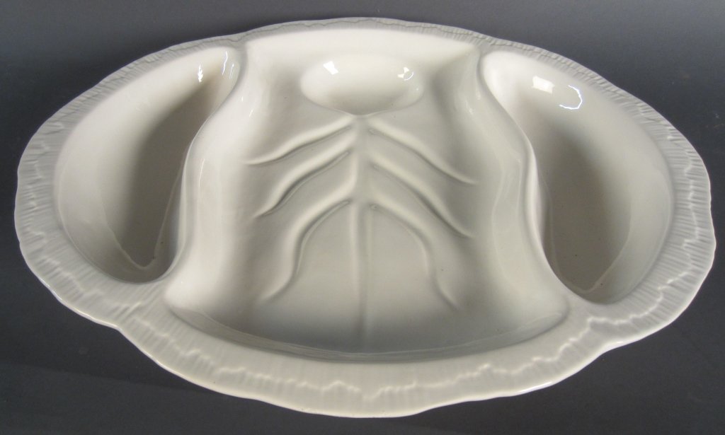 Large Ceramic Well-and-Tree Platter: From the estate of John McDonald Large Italian ceramic well-and-tree platter (meat platter/ server). small chip on top edge Height: 2 1/2: Width: 22"