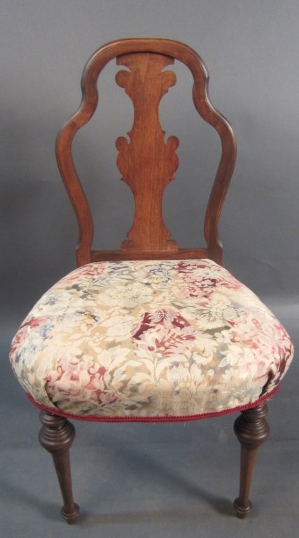 Wood Frame Chair with Upholstered Seat: From the Estate of John McDonald Wood framed chair with upholstered seat Height: 36", Width: 20"