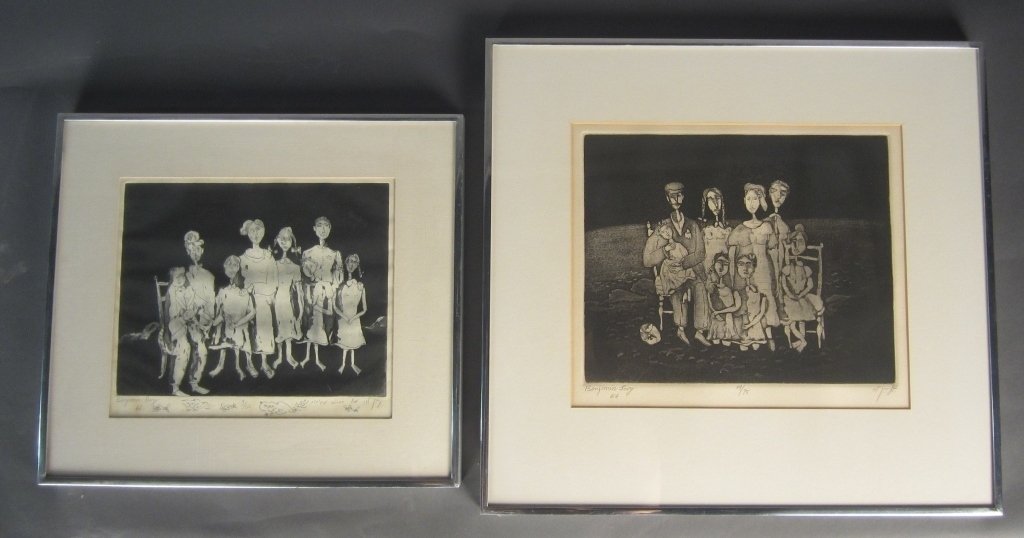 Benjamin Levy, American (1940- ): Benjamin Levy, American (1940- ). Both etchings are signed, dated, and numbered: "66, 9/50 & '67, 69/ 75. Image Size: Height: 8 1/2", Width: 11", Image Size: Height: 10", Width: 12 1/2"