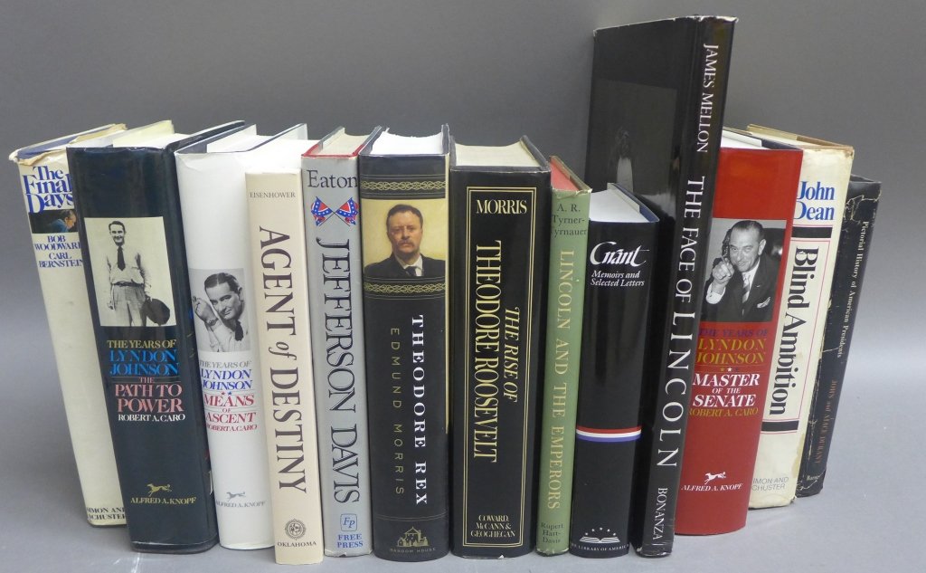 Collection of Books Pertaining to U.S. Presidents: From the Estate of Mark Falk. A collection of 13 hard-cover books about American Presidents. Titles include: The Rise of Theodore Roosevelt, The Final Days, Pictorial History of American Presidents an