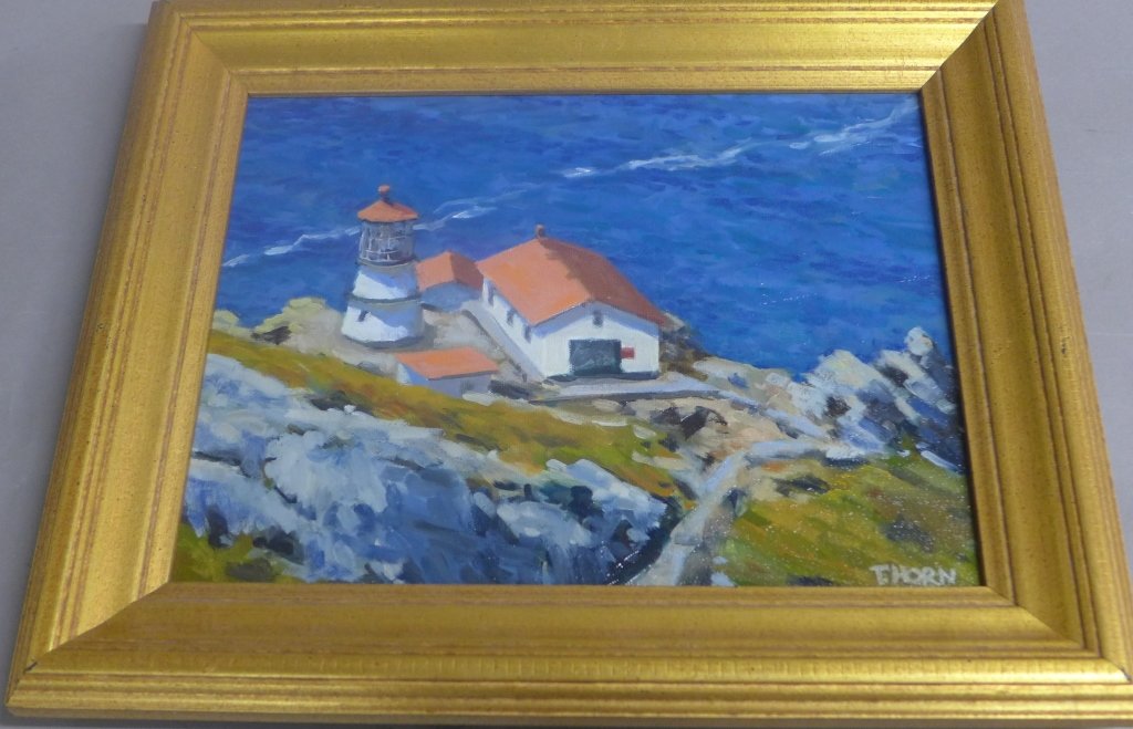Timothy Horn, American (20/21st Century): Pt. Reyes Lighthouse" O/C signed on bottom right. Height: 15", Width: 18 1/2" & Image Size: Height: 10 1/4", Width: 13 1/2