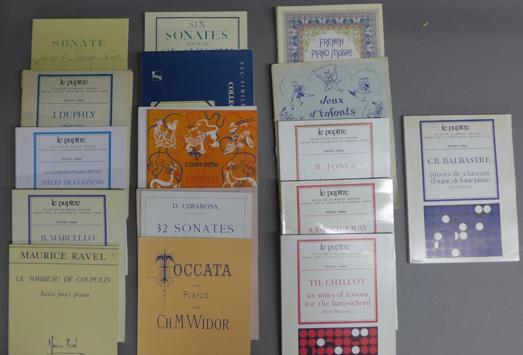 French Sheet Music: From the Estate of Mark Falk. Collection of French sheet music. Some are "le pupitre". Composers include: Chilcot, Balbastre, Marcello, Duphly and more.