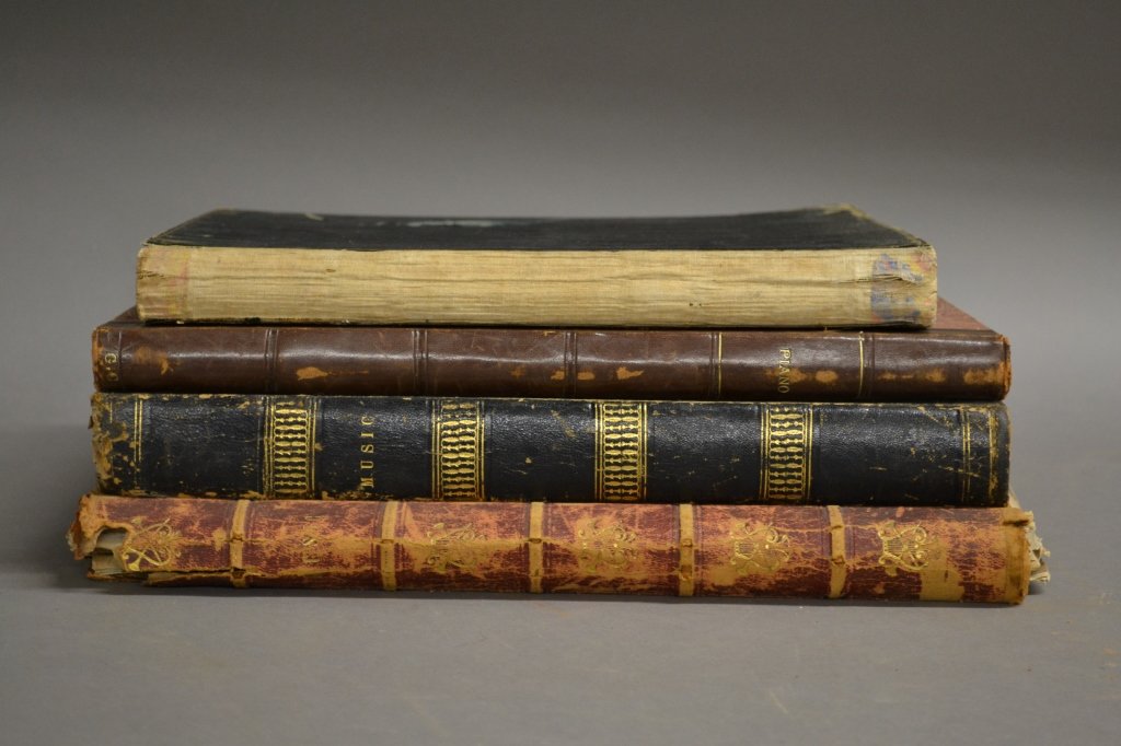 Collection of Antique Sheet Music Books: From the Estate of Mark Falk. Collection of 4 antique music books filled with sheet music. Composers include: Oesten, Schubert, Dressler, Auber, Godard, Wagner, Chopin, Bach, and more.