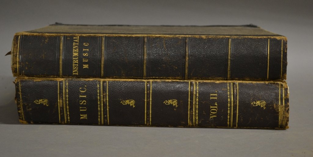 2 Antique Music Books: From the Estate of Mark Falk. 2 Antique music books. Titles are: MUSIC VOL II & INSTRUMENTAL MUSIC. Contains music from various composers.