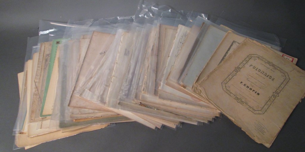 Sheet Music by Composers Starting w/ Letter C: From the Estate of Mark Falk. Collection of over 50 pieces of sheet music by composers with the last name starting with C. Composers include: Chopin, Clementi, Cramer, Coppock, Commi and more.