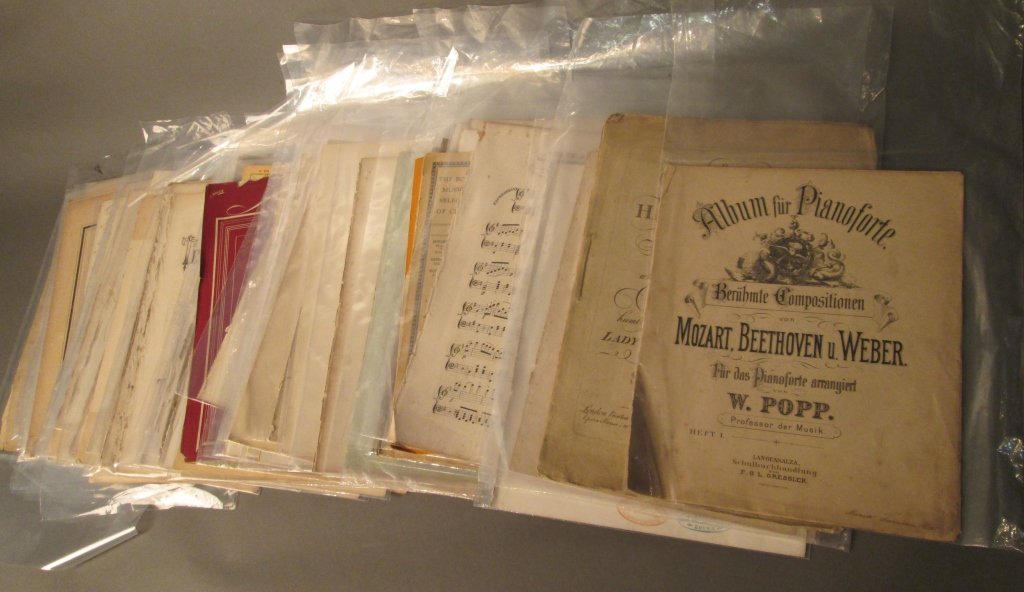 Sheet Music by Composers: Letters N, O & P: From the Estate of Mark Falk. Collection of over 50 pieces of sheet music by composers with the last name starting with N, O & P. Composers include: Poldini, Oester, Neupert and more.