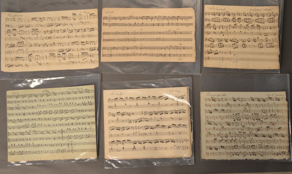 Handwritten Sheet Music: From the Estate of Mark Falk. Collection of 6 pieces of handwritten sheet music, possibly by composers.