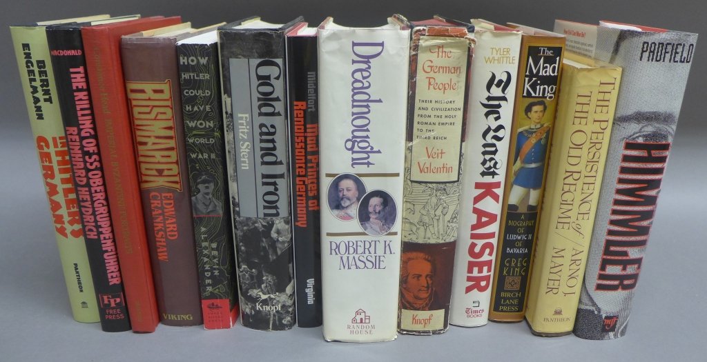 Collection of Books on Hitler and German History: From the Estate of Mark Falk. A collection of 14 books pertaining to Hitler and German History. Titles include: Himmler, In Hitler's Germany, Mad Princes of Renaissance Germany, The Last Kaiser, How H