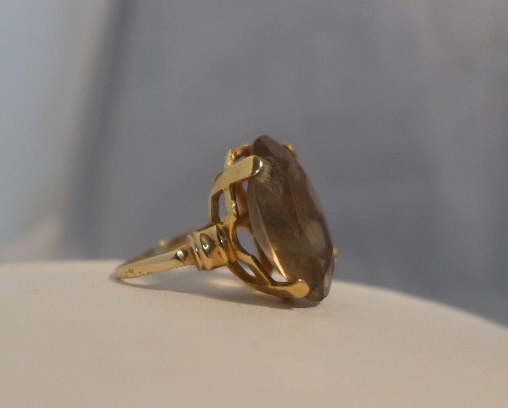 Smokey Quartz & 14K Gold Ring (1 of 7)