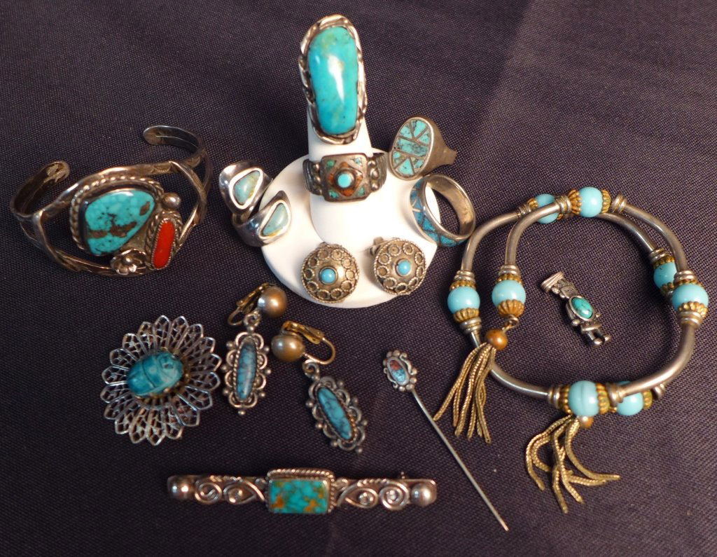 Collection of Turquoise & Sterling Silver Jewelry (1 of 8)