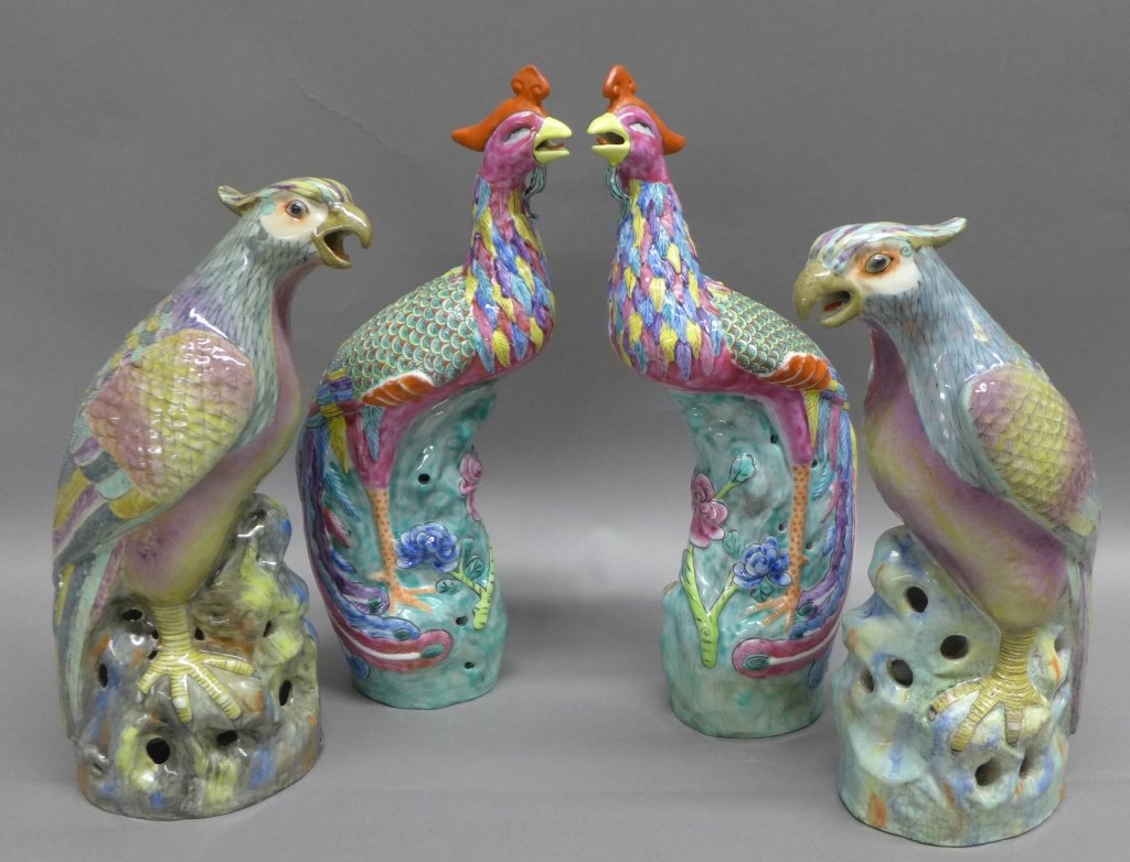 4 Chinese Bird Sculptures (1 of 10)