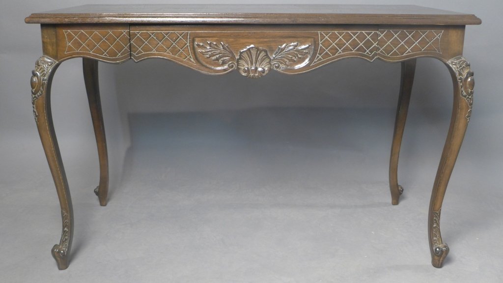 Ornately Carved Wood Desk (1 of 7)