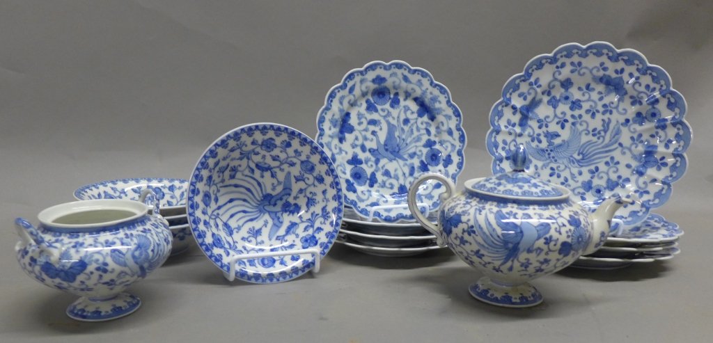 Chinese Blue and White Dinnerware Set (1 of 10)