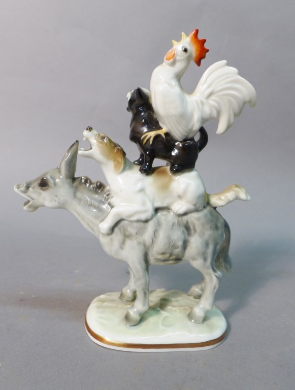 Hutschenreuther Musician Of Bremen Rooster Cat Dog (1 of 6)